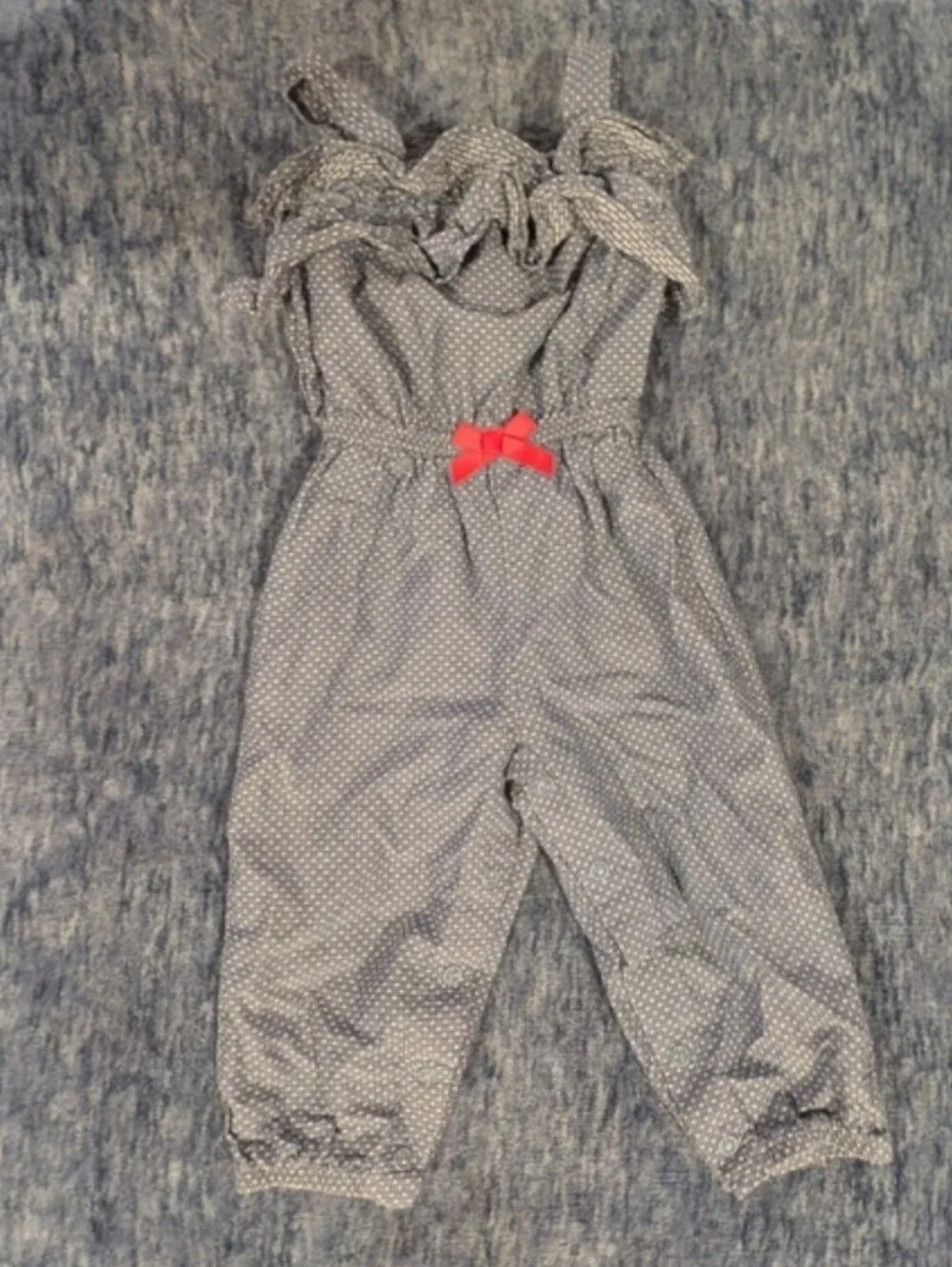 Carter's 9M Polka Dot Kids Jumpsuit with Pink Bow